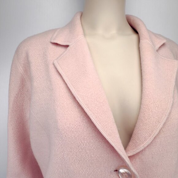 STEPHANIE PHILLIPS Lazy Luxury 100% Merino Wool Soft Pink Boxy Cardigan sz 8 - Picture 5 of 11